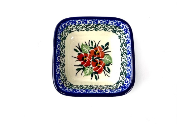 604 Bunzlau vierkant schaaltje 8 x 8 cm 2537X 604 Kleine vierkante schaaltjes 8 x 8 cm